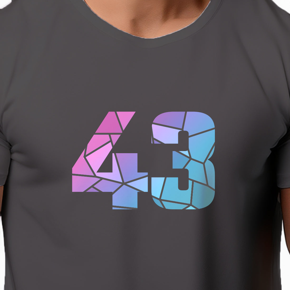 43 Number Men Unisex T-Shirt | Custom Number Graphic Tee (Charcoal Grey)