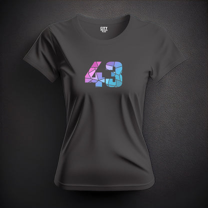 43 Number Women T-Shirt (Charcoal Grey) | Stylish Numeric Graphic Tee