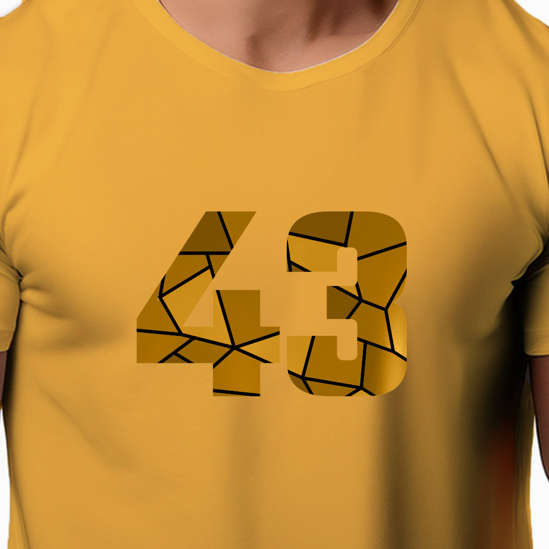 43 Number Men Unisex T-Shirt | Custom Number Graphic Tee (Golden Yellow)