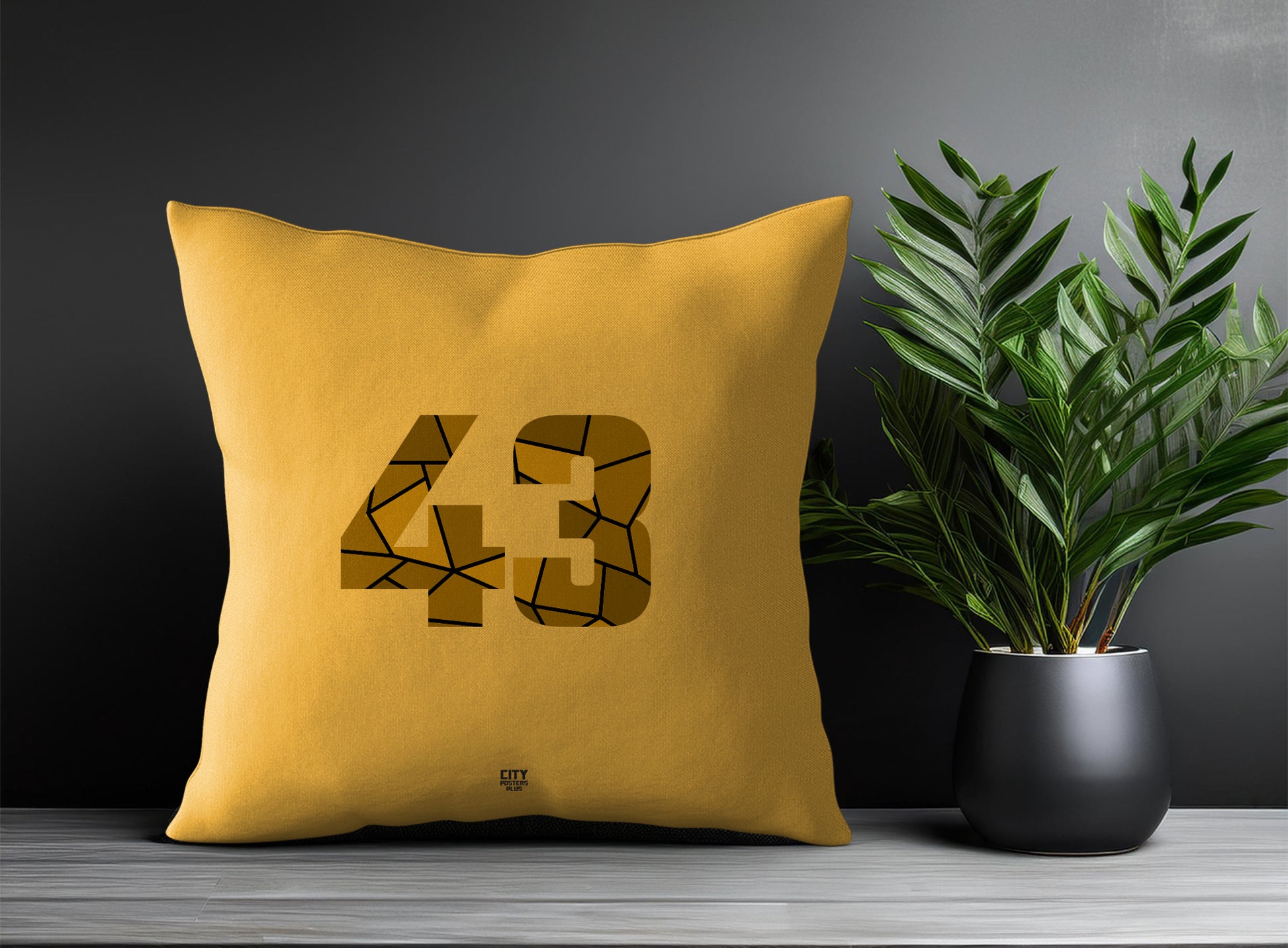 43 Number Pillow Case (Golden Yellow)