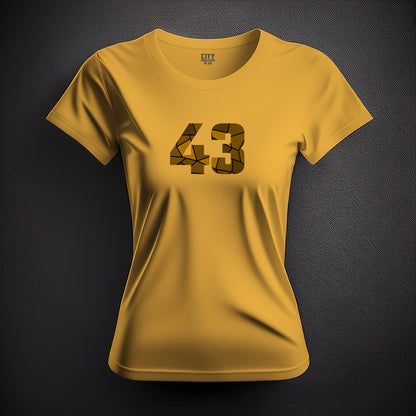 43 Number Women T-Shirt (Golden Yellow) | Stylish Numeric Graphic Tee