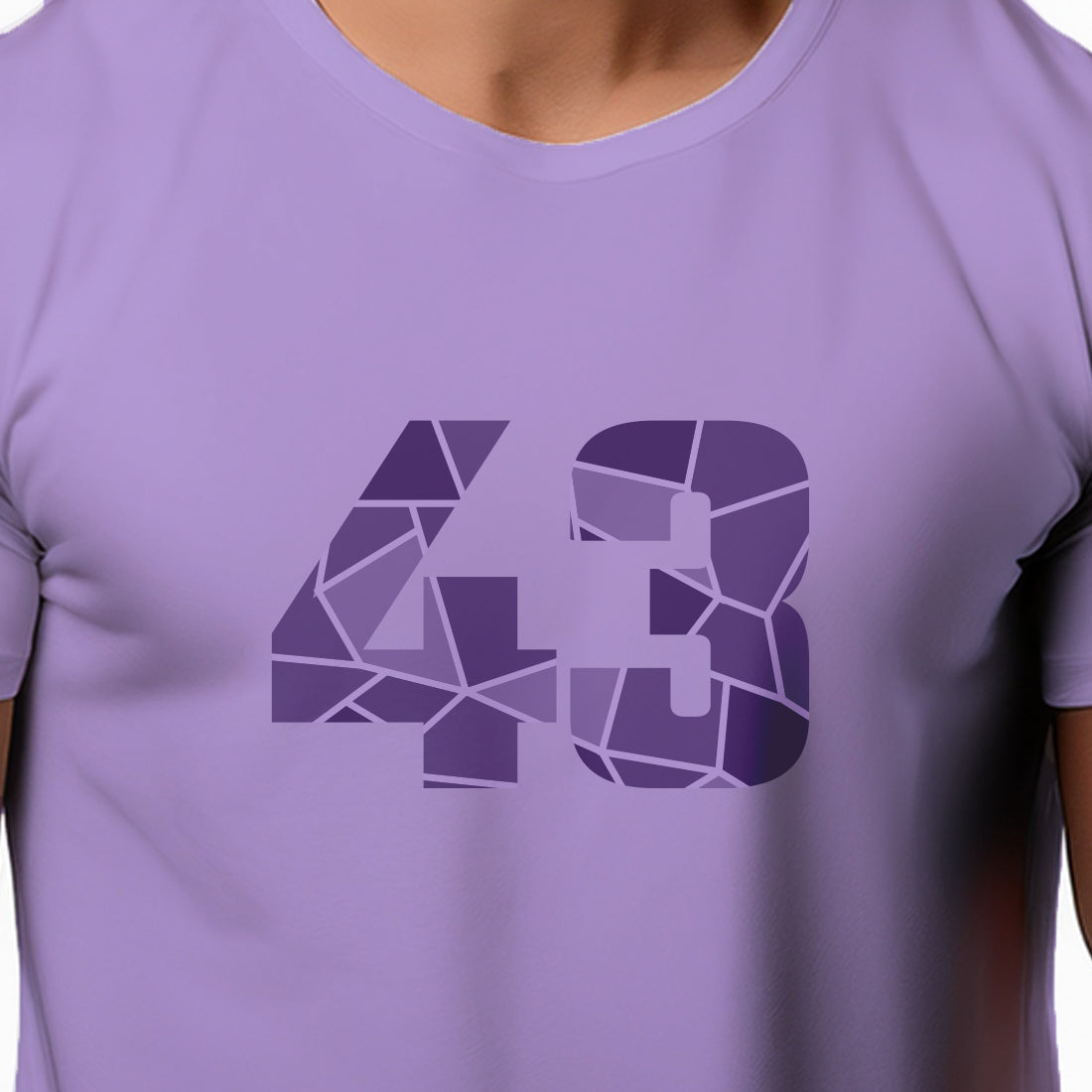43 Number Men Unisex T-Shirt | Custom Number Graphic Tee (Iris Lavender)