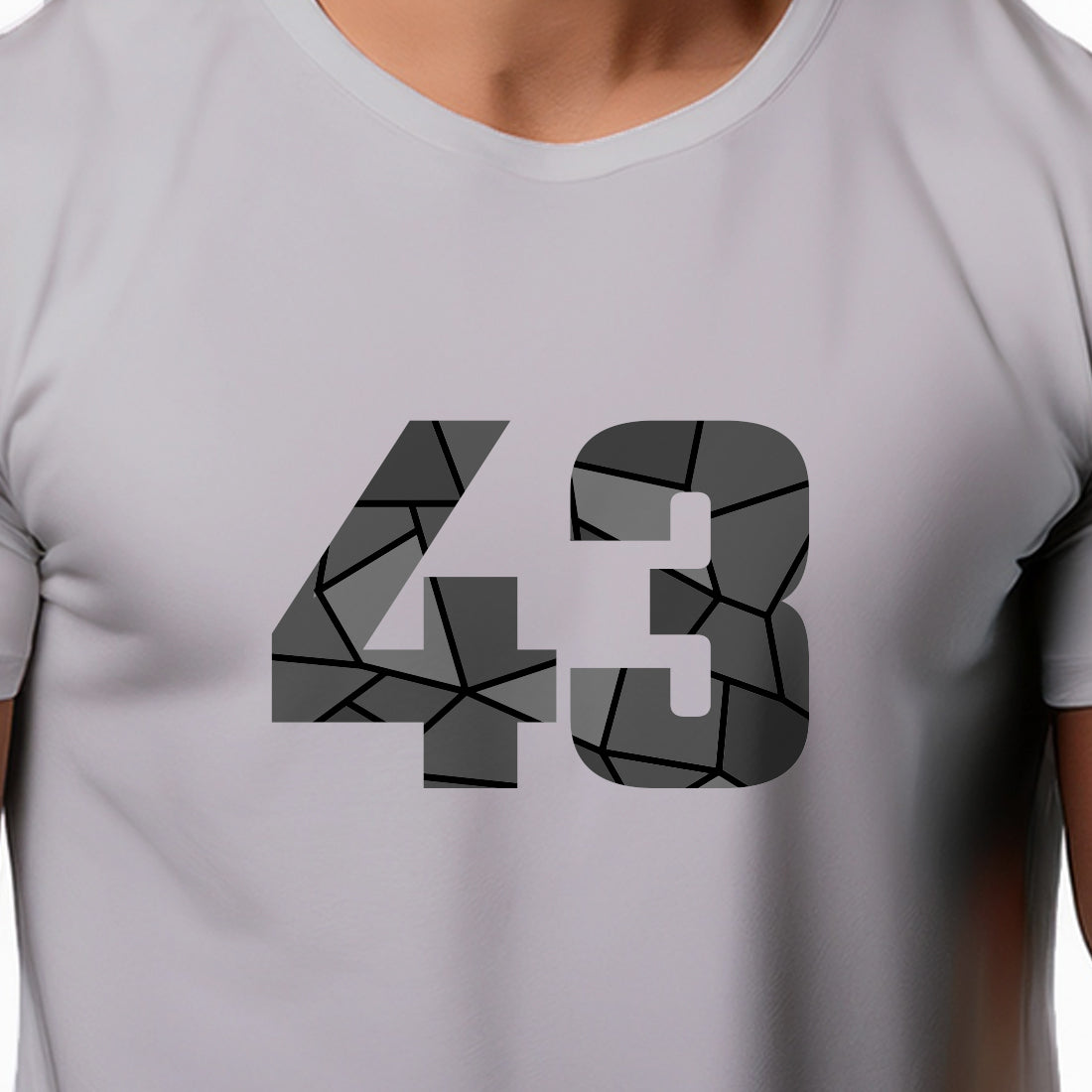 43 Number Men Unisex T-Shirt | Custom Number Graphic Tee (Melange Grey)