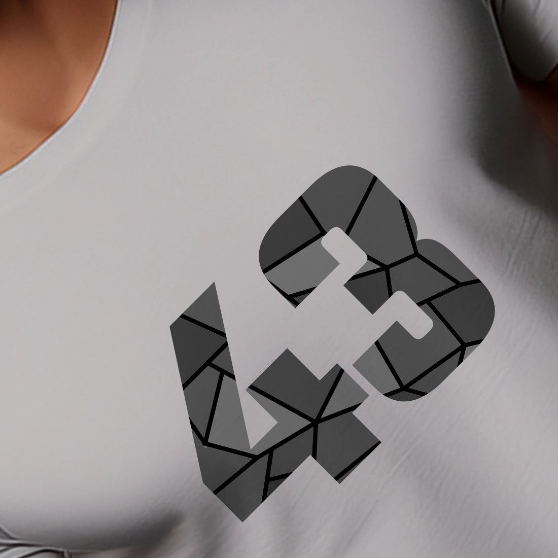 43 Number Men Unisex T-Shirt | Custom Number Graphic Tee (Melange Grey)