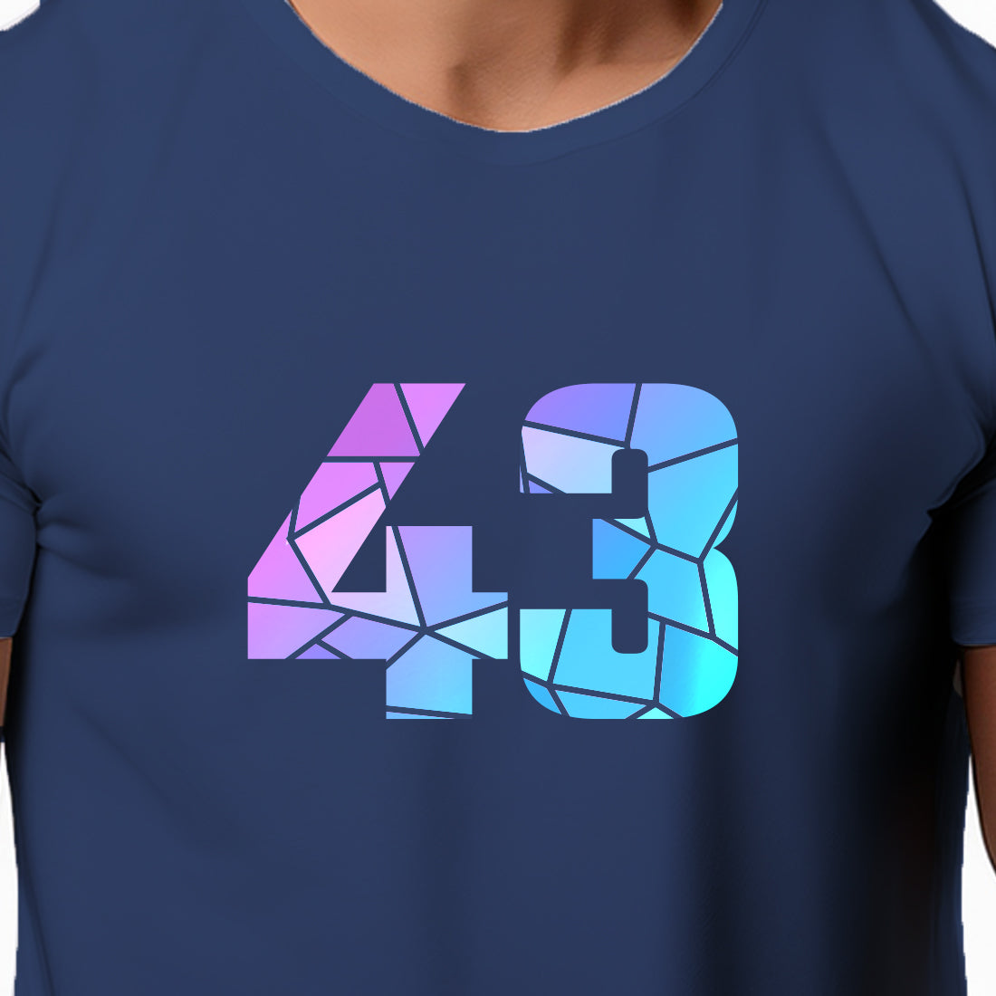 43 Number Men Unisex T-Shirt | Custom Number Graphic Tee (Navy Blue)