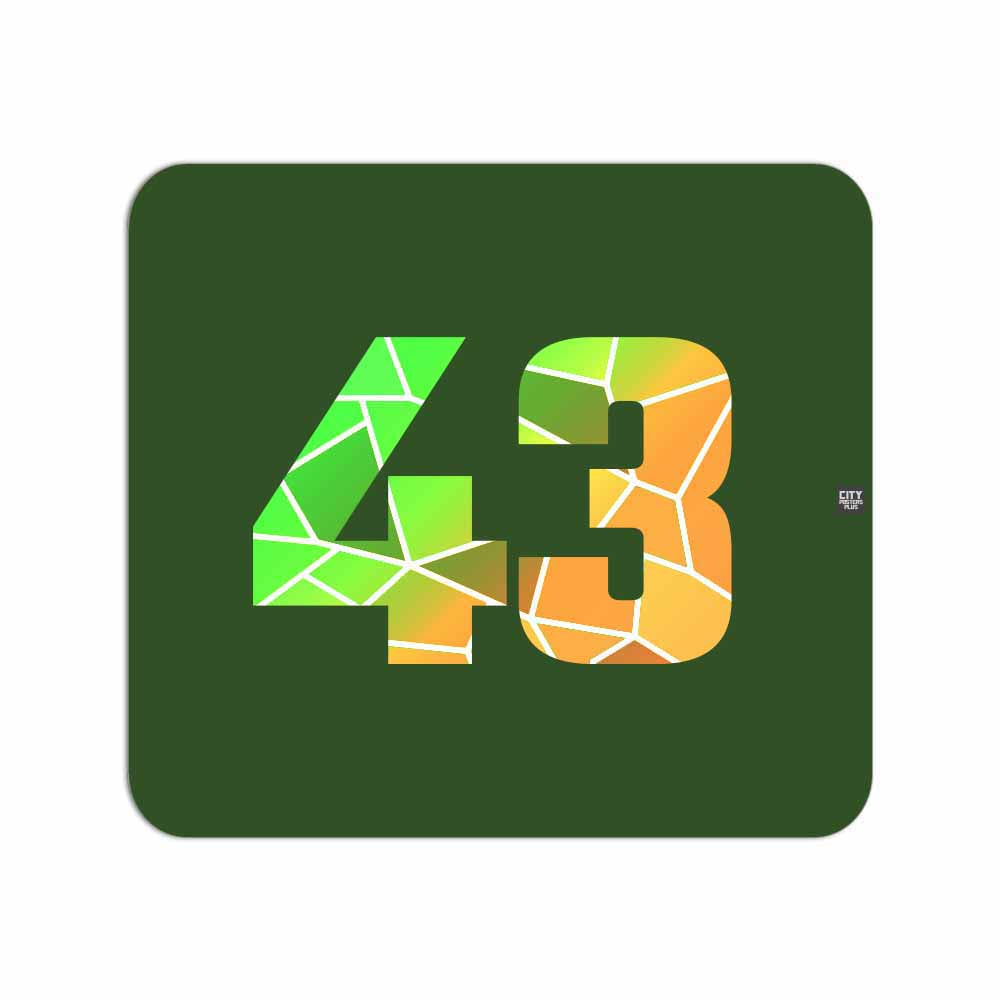 43 Number Mousepad (Olive Green)