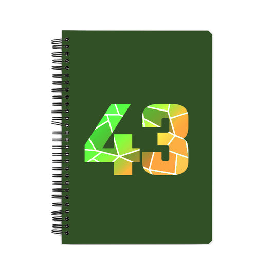 43 Number Notebook (Olive Green, A5 Size, 100 Pages, Ruled, 6 Pack)