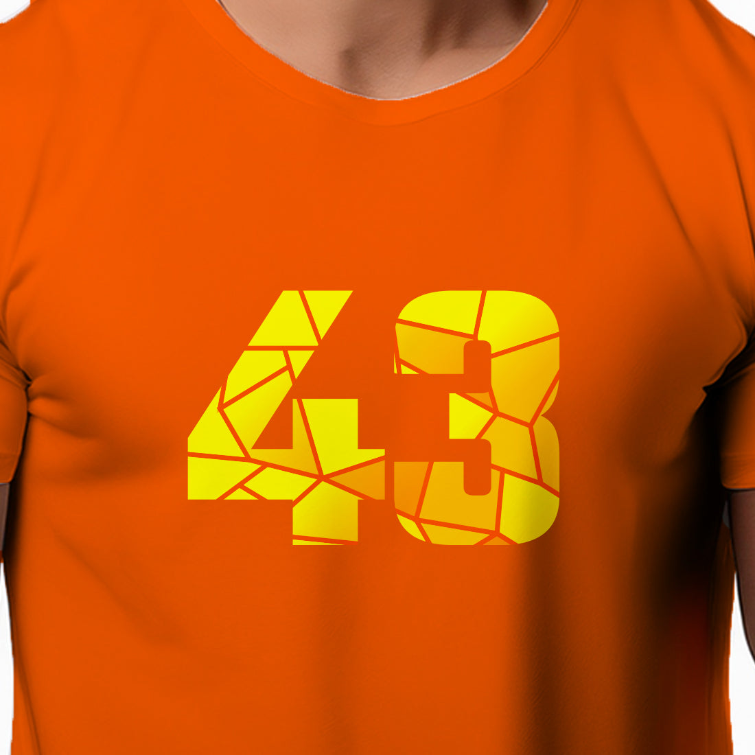 43 Number Men Unisex T-Shirt | Custom Number Graphic Tee (Orange)
