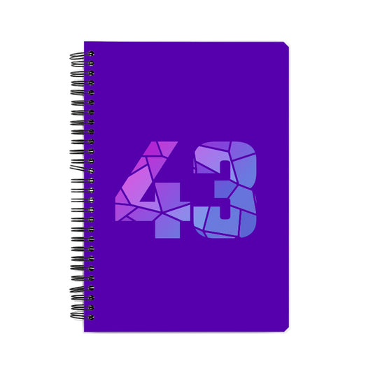 43 Number Notebook (Purple, A5 Size, 100 Pages, Ruled, 6 Pack)