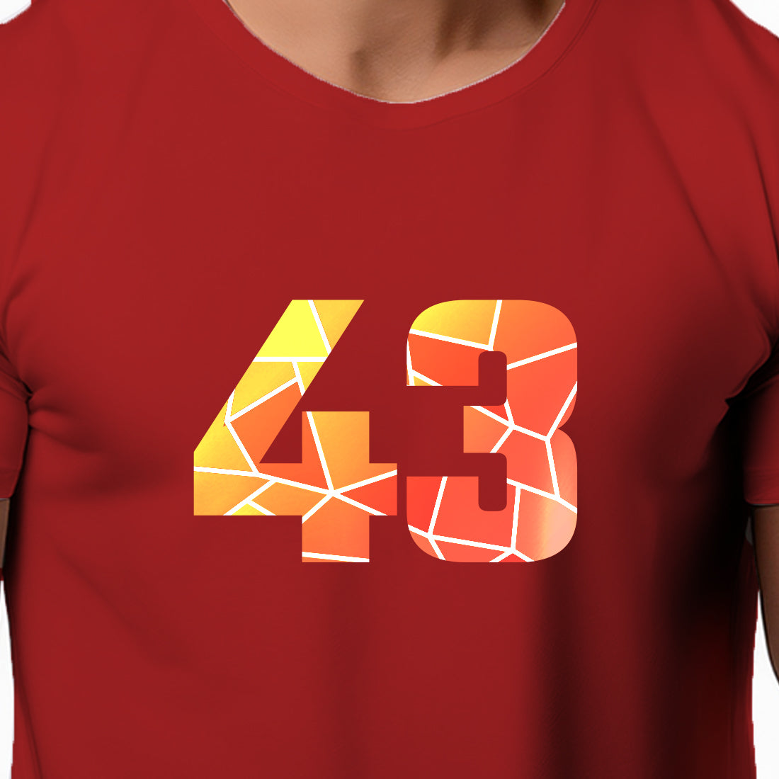 43 Number Men Unisex T-Shirt | Custom Number Graphic Tee (Red)