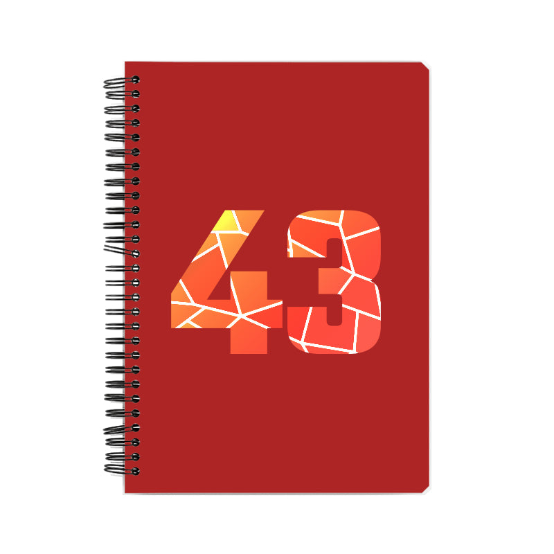 43 Number Notebook (Red, A5 Size, 100 Pages, Ruled, 6 Pack)