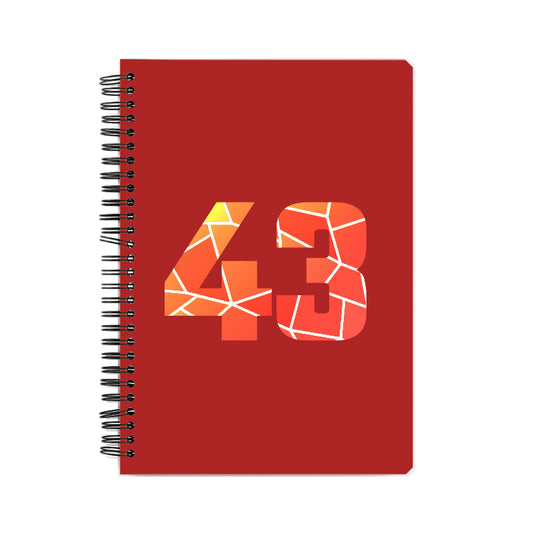 43 Number Notebook (Red, A5 Size, 100 Pages, Ruled, 6 Pack)