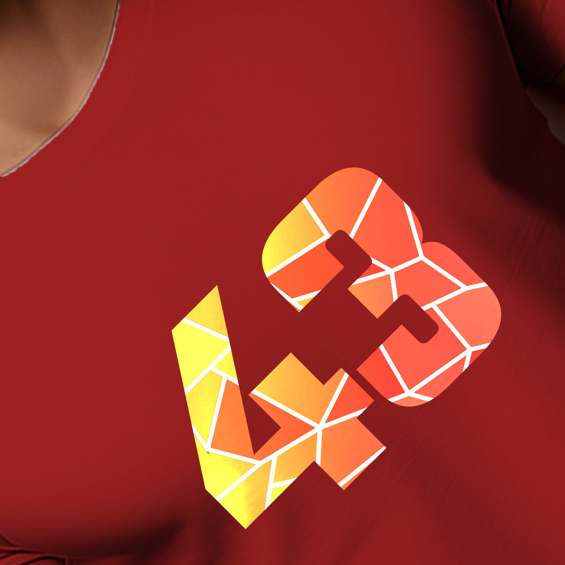 43 Number Men Unisex T-Shirt | Custom Number Graphic Tee (Red)