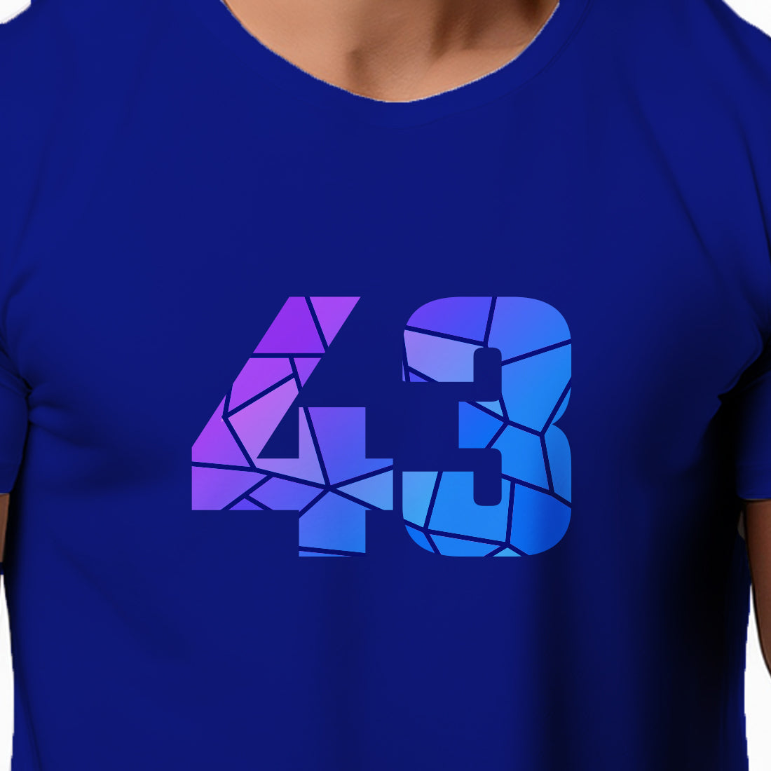 43 Number Men Unisex T-Shirt | Custom Number Graphic Tee (Royal Blue)
