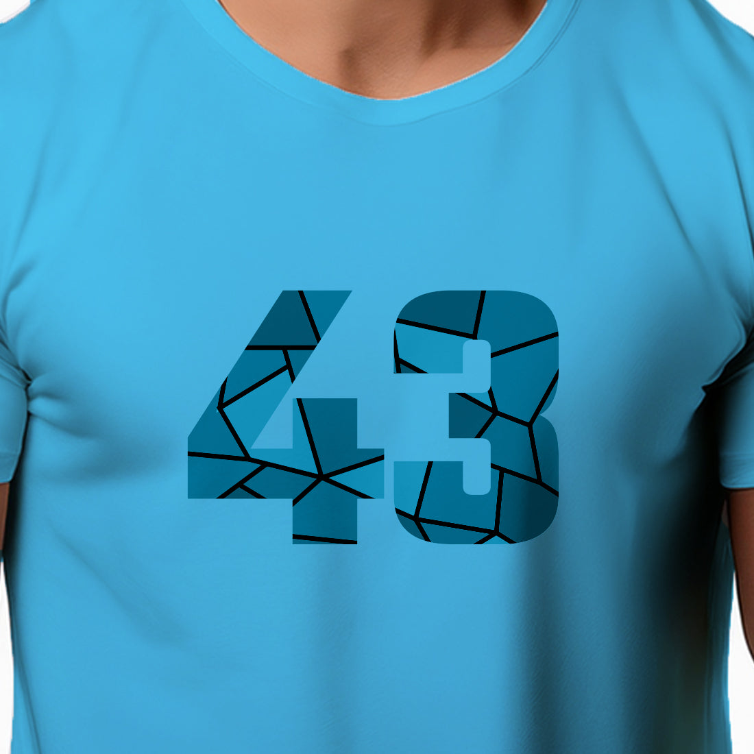 43 Number Men Unisex T-Shirt | Custom Number Graphic Tee (Sky Blue)