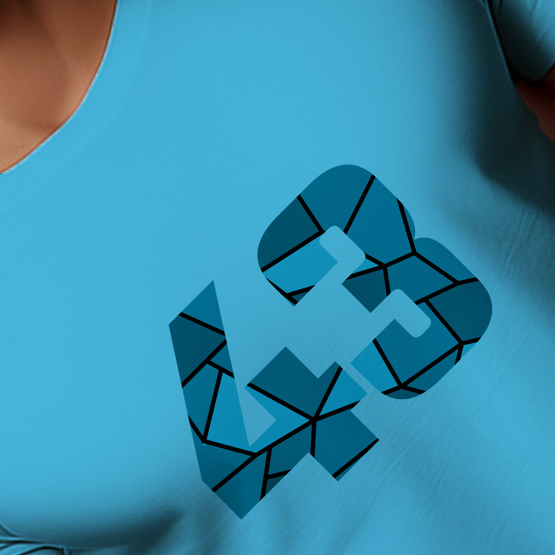 43 Number Men Unisex T-Shirt | Custom Number Graphic Tee (Sky Blue)