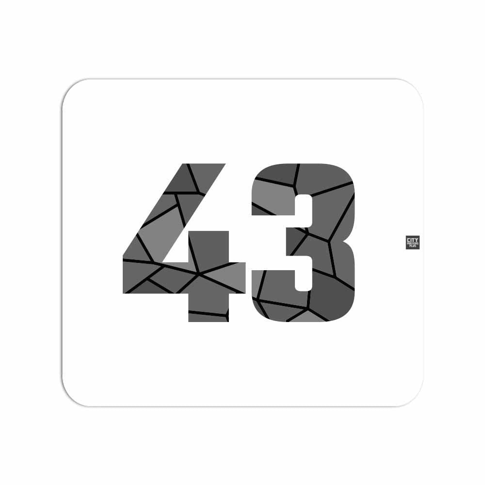 43 Number Mousepad (White)