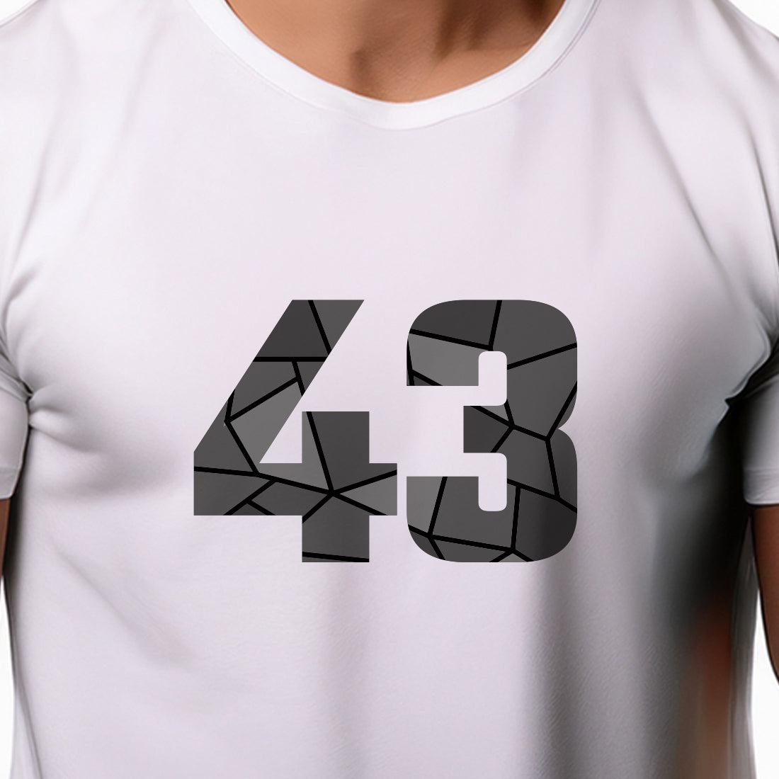 43 Number Men Unisex T-Shirt | Custom Number Graphic Tee (White)