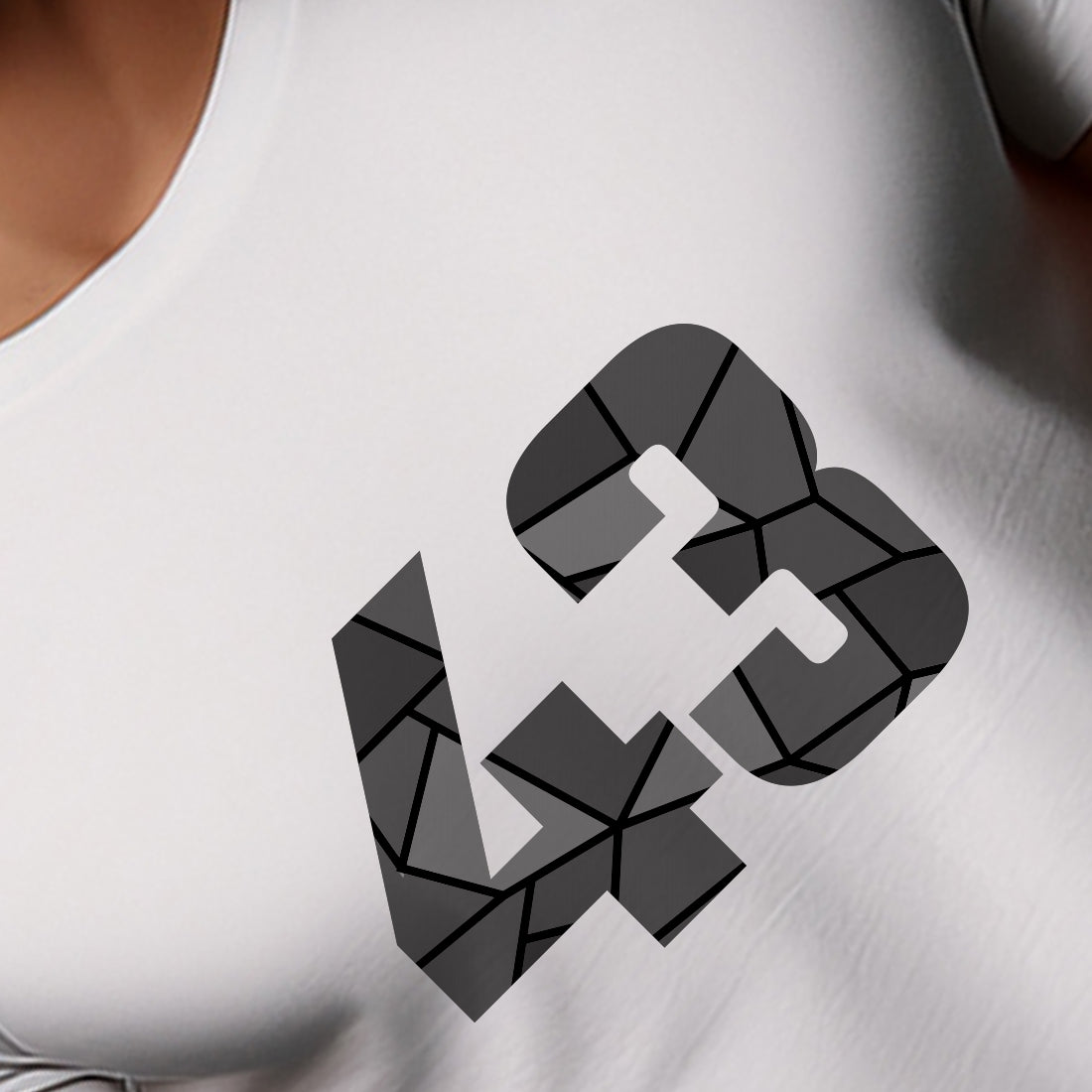 43 Number Men Unisex T-Shirt | Custom Number Graphic Tee (White)