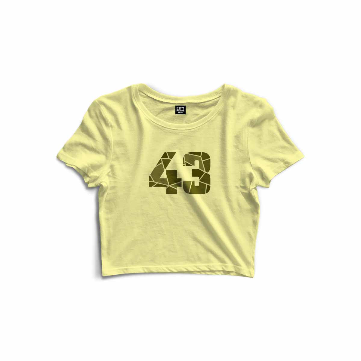 43 Number Women Crop Top (Butter Yellow)