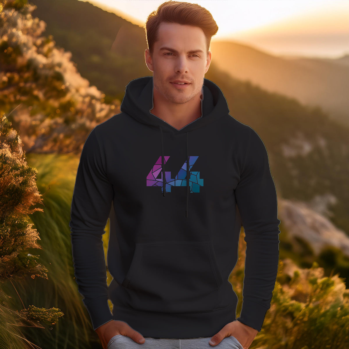 44 Number Unisex Hoodie (Black)