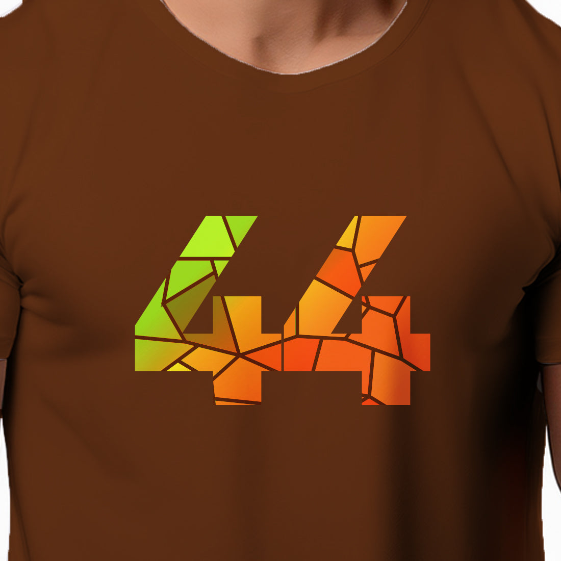 44 Number Men Unisex T-Shirt | Custom Number Graphic Tee (Brown)