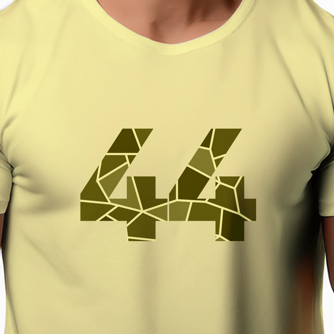 44 Number Men Unisex T-Shirt | Custom Number Graphic Tee (Butter Yellow)