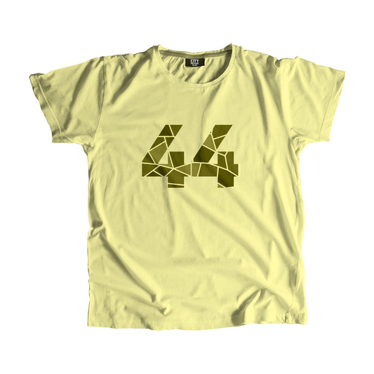 44 Number Men Unisex T-Shirt | Custom Number Graphic Tee (Butter Yellow)