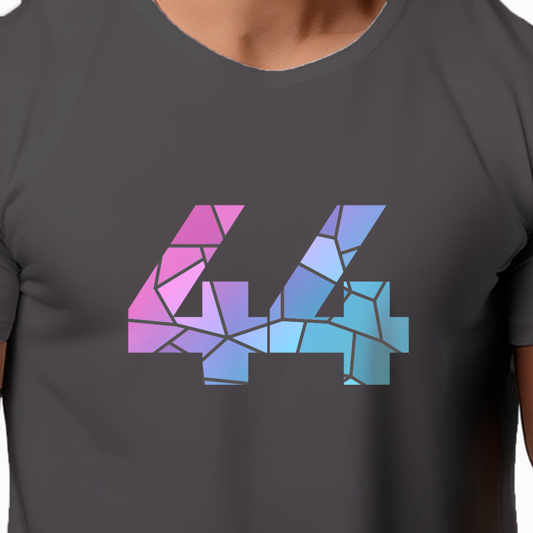 44 Number Men Unisex T-Shirt | Custom Number Graphic Tee (Charcoal Grey)