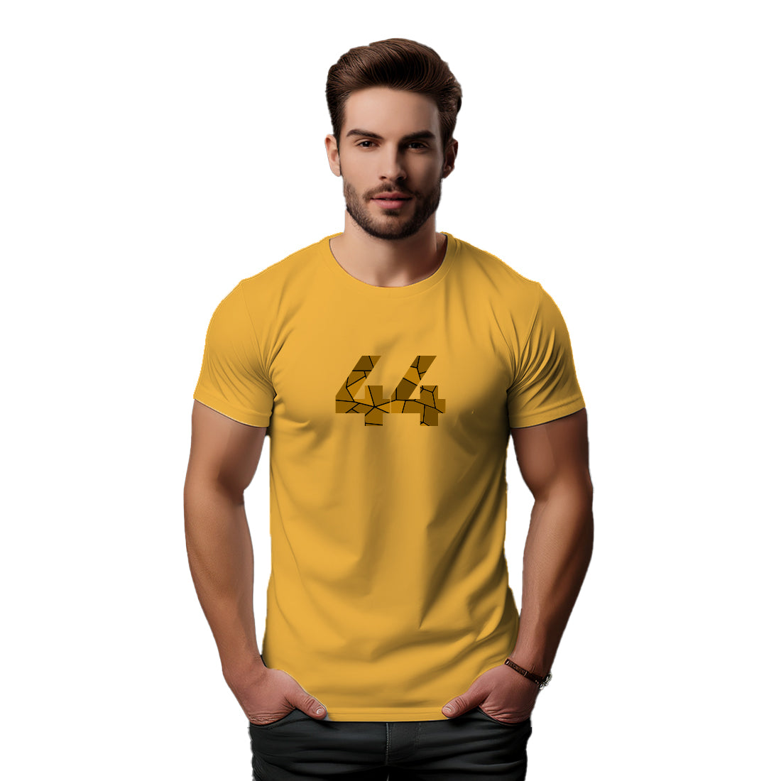 44 Number Men Unisex T-Shirt (Golden Yellow)