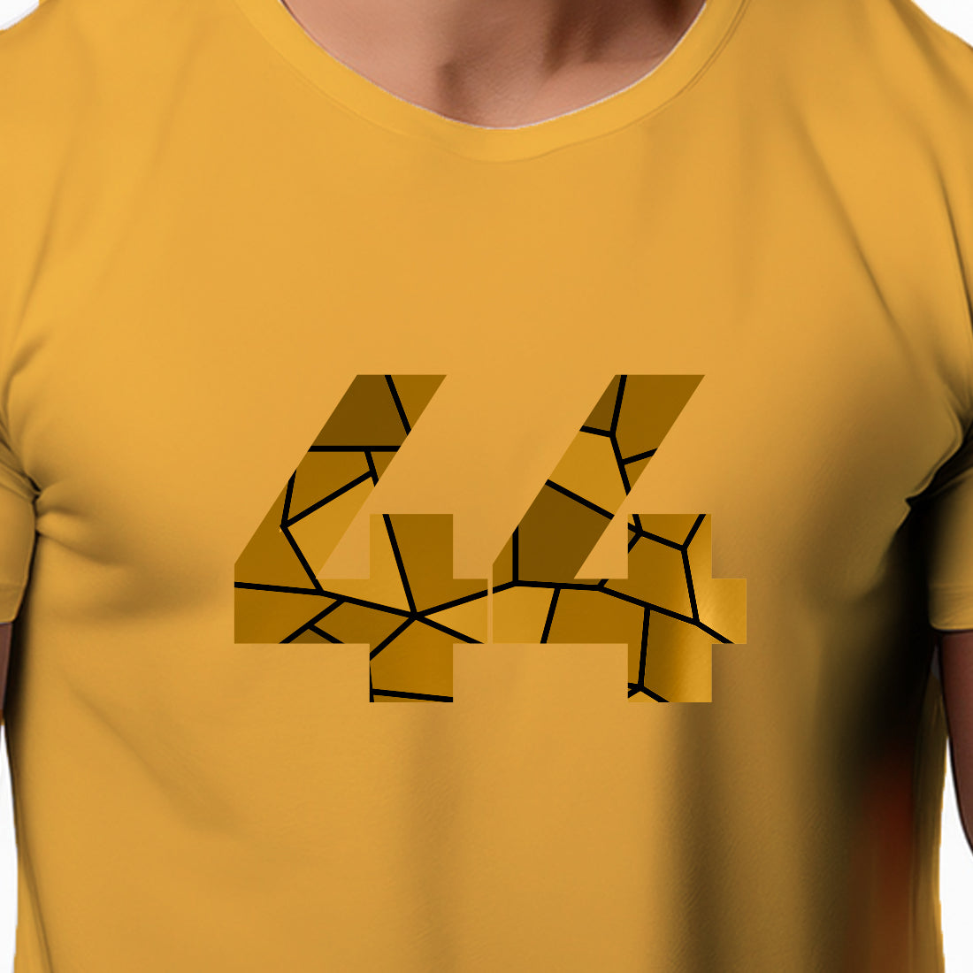 44 Number Men Unisex T-Shirt | Custom Number Graphic Tee (Golden Yellow)