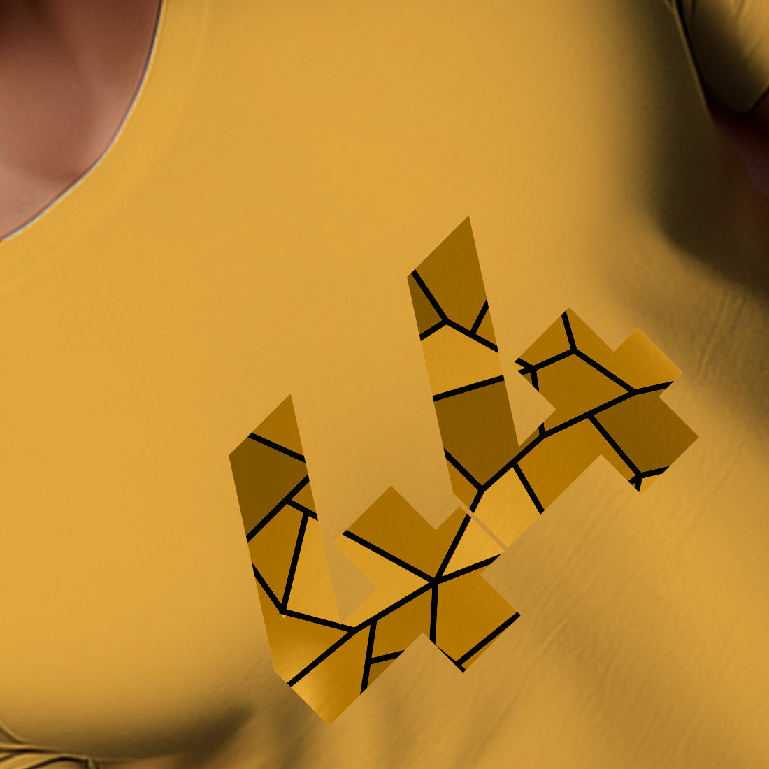 44 Number Men Unisex T-Shirt | Custom Number Graphic Tee (Golden Yellow)