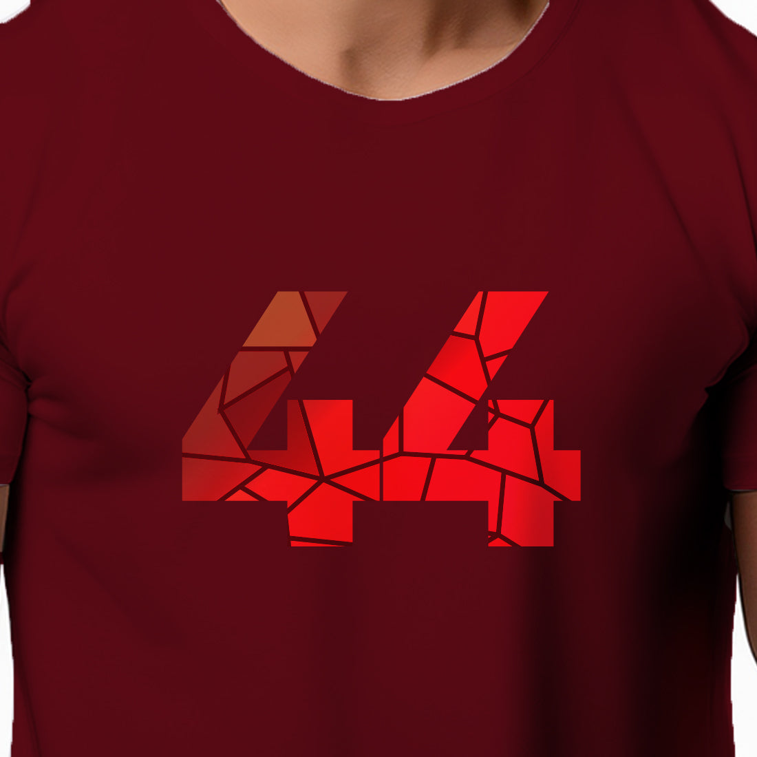 44 Number Men Unisex T-Shirt | Custom Number Graphic Tee (Maroon)