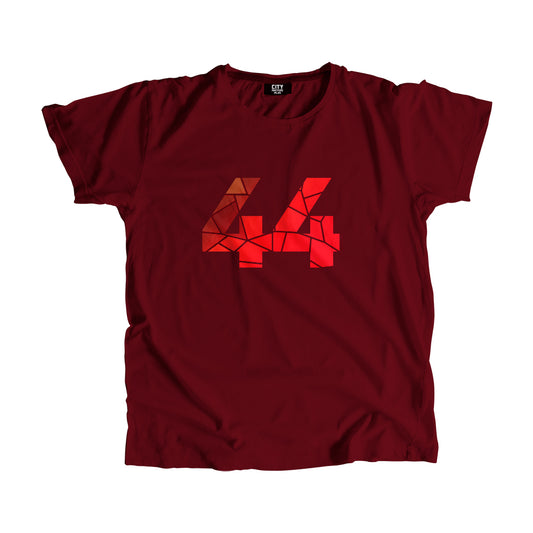44 Number Men Unisex T-Shirt | Custom Number Graphic Tee (Maroon)