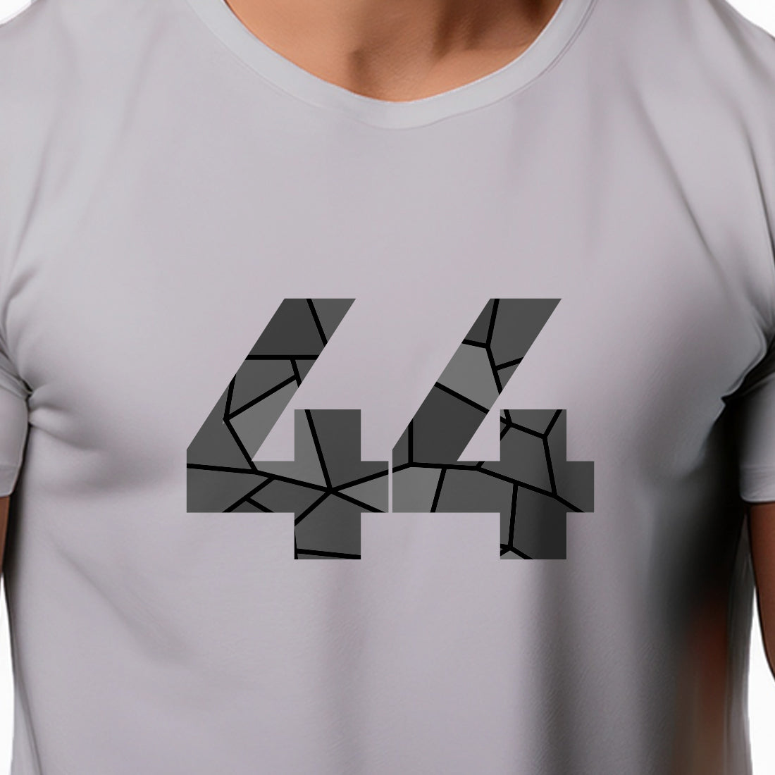 44 Number Men Unisex T-Shirt | Custom Number Graphic Tee (Melange Grey)