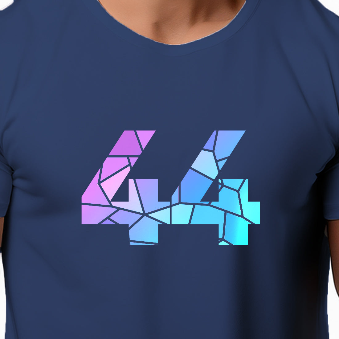 44 Number Men Unisex T-Shirt | Custom Number Graphic Tee (Navy Blue)