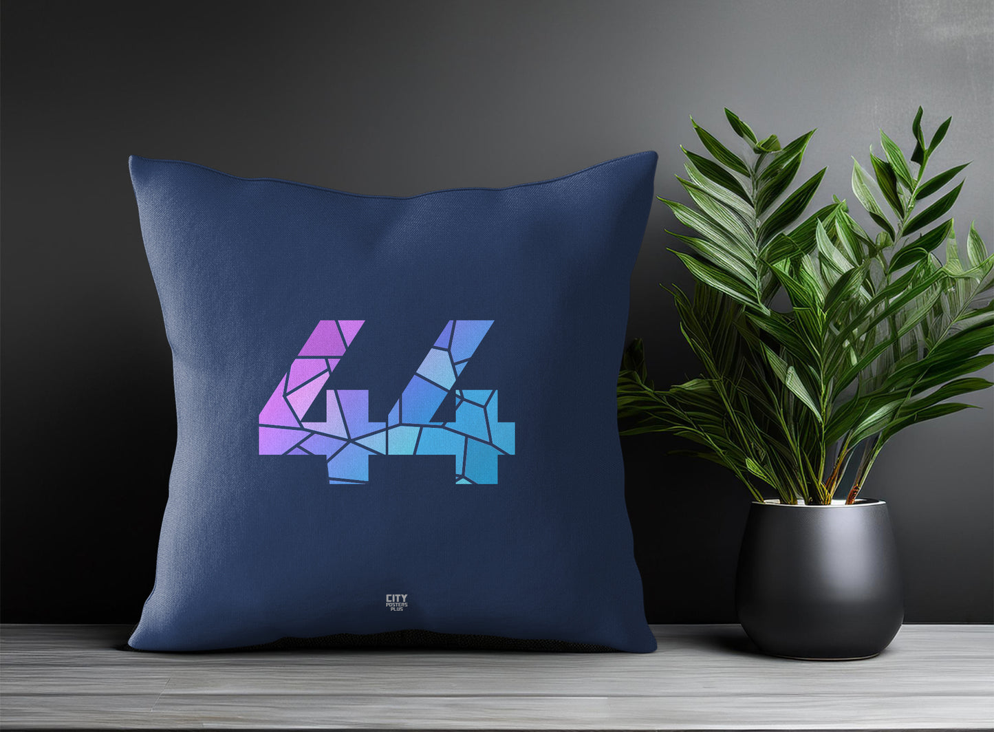44 Number Pillow Case and Pillow Throw (Navy Blue)