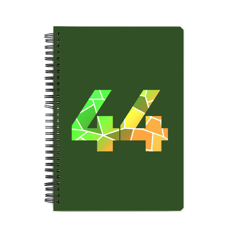 44 Number Notebook (Olive Green, A5 Size, 100 Pages, Ruled, 6 Pack)