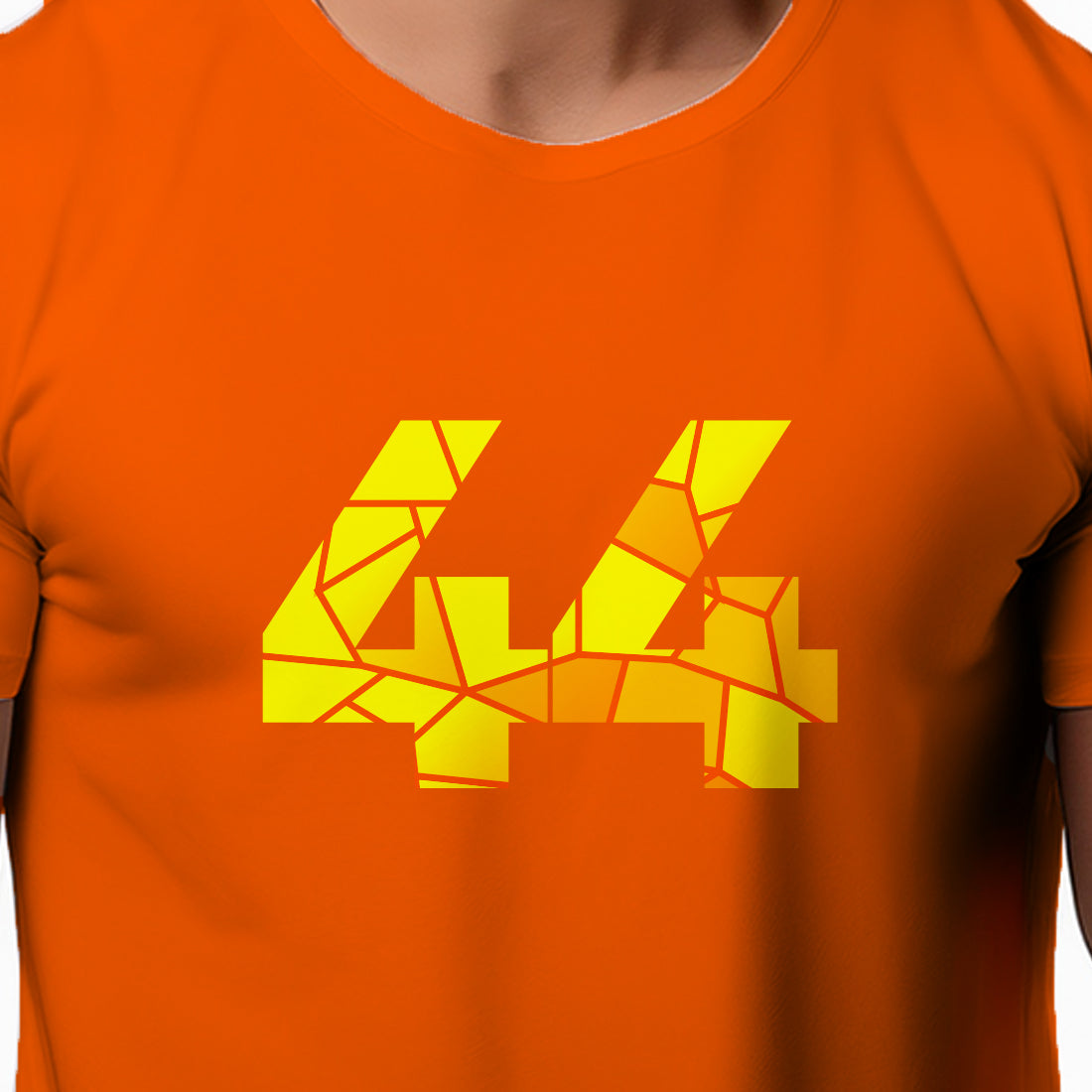 44 Number Men Unisex T-Shirt | Custom Number Graphic Tee (Orange)