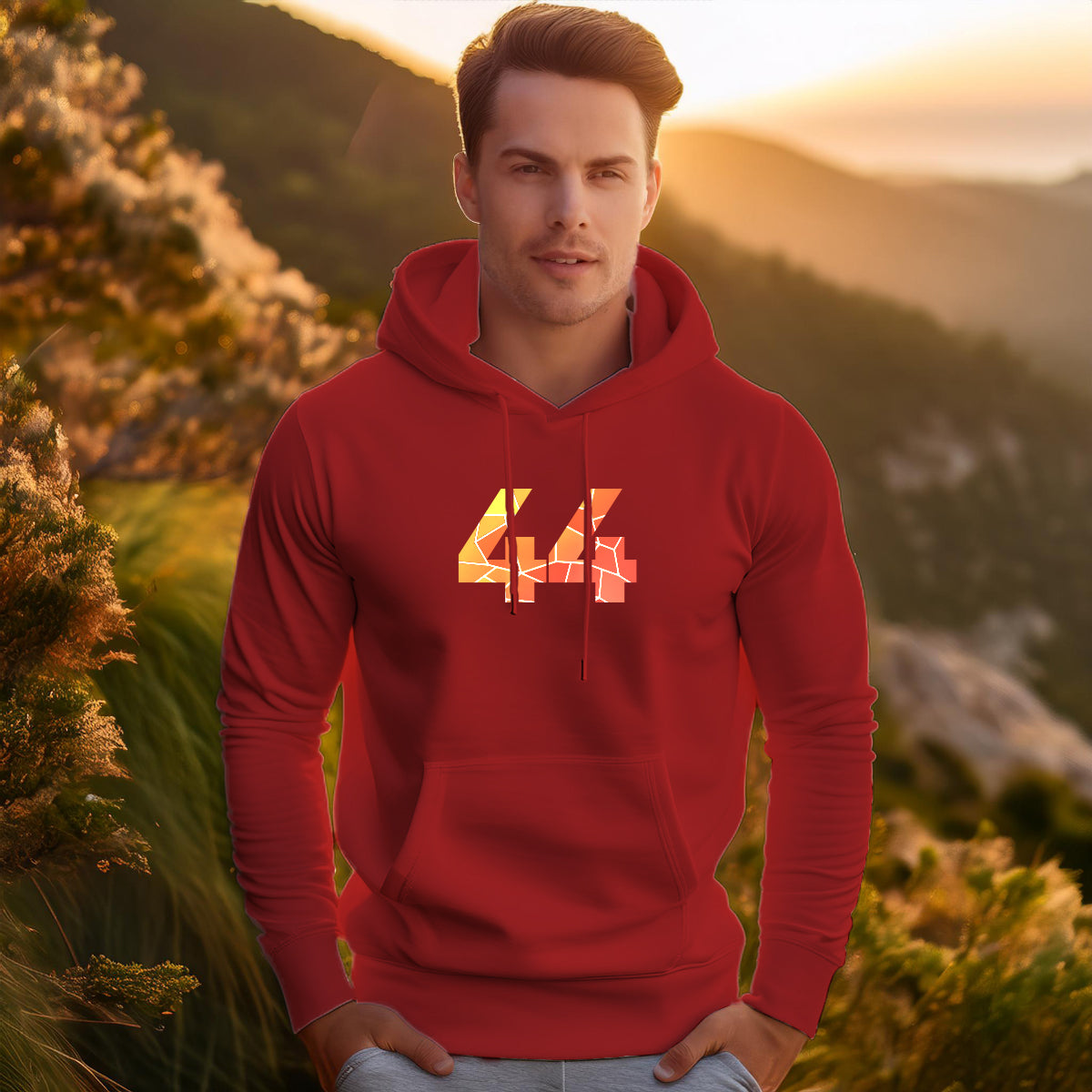 44 Number Unisex Hoodie (Red)