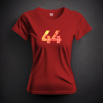 44 Number Women T-Shirt (Red) | Stylish Numeric Graphic Tee