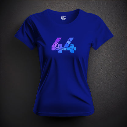 44 Number Women T-Shirt (Royal Blue) | Stylish Numeric Graphic Tee