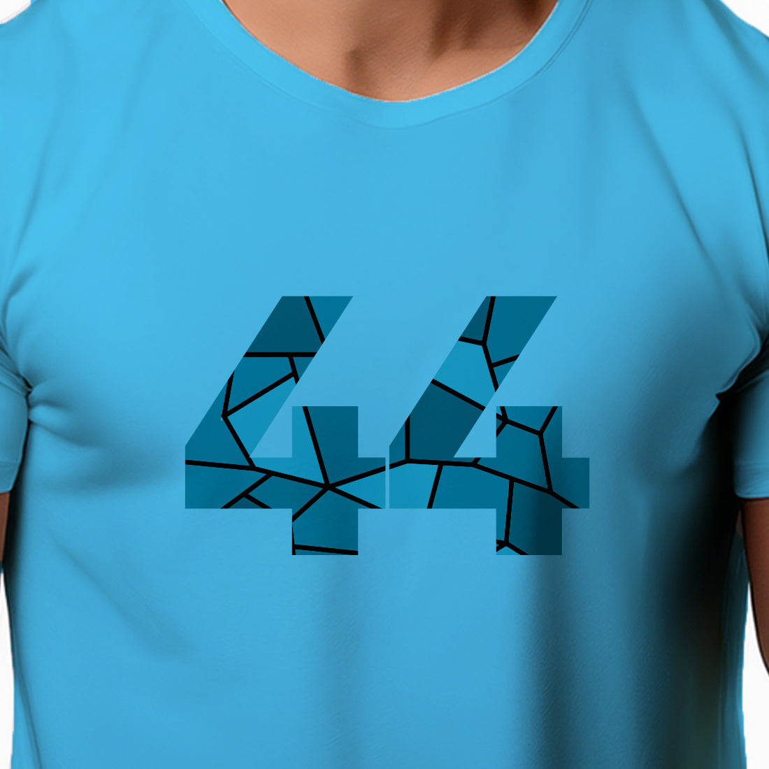 44 Number Men Unisex T-Shirt | Custom Number Graphic Tee (Sky Blue)
