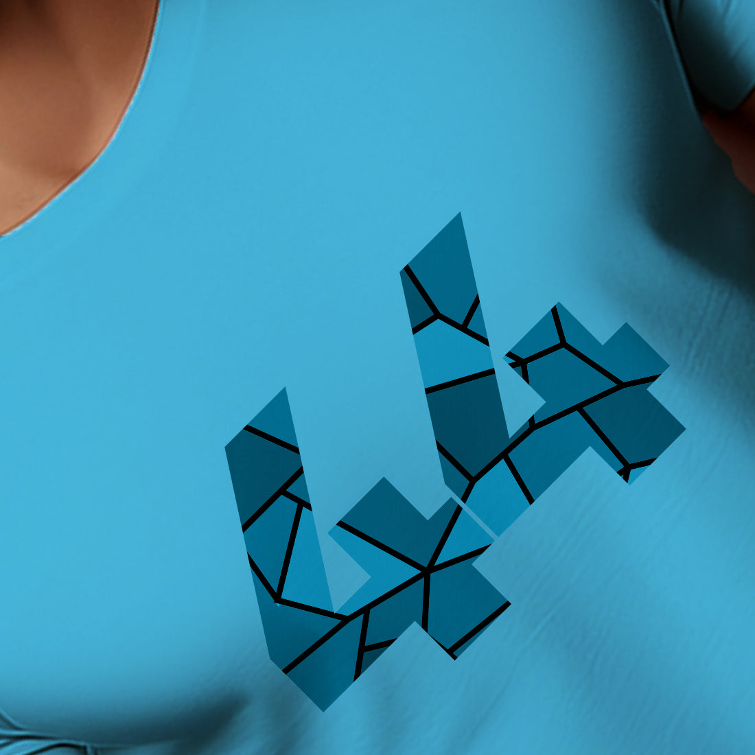 44 Number Men Unisex T-Shirt | Custom Number Graphic Tee (Sky Blue)