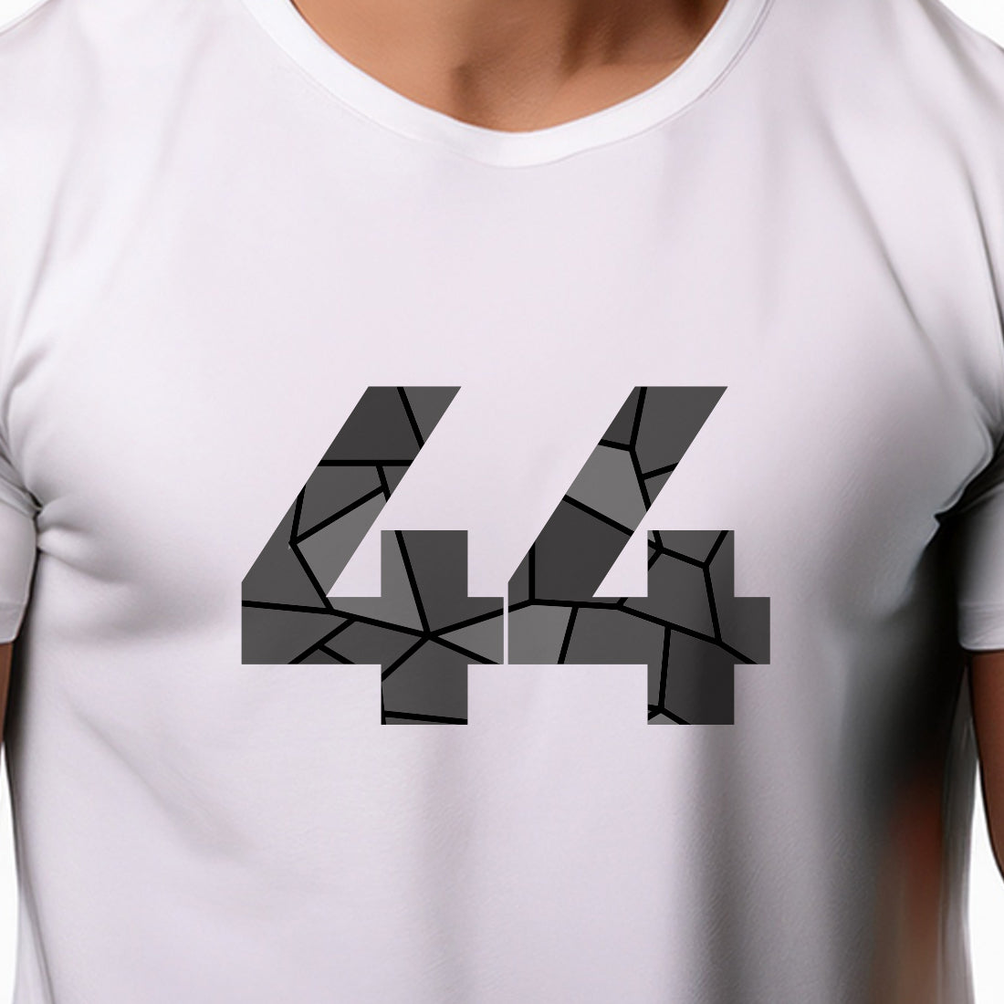 44 Number Men Unisex T-Shirt | Custom Number Graphic Tee (White)
