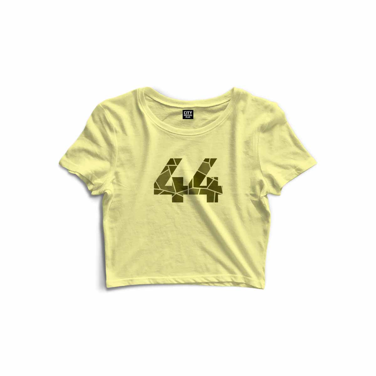 44 Number Women Crop Top (Butter Yellow)