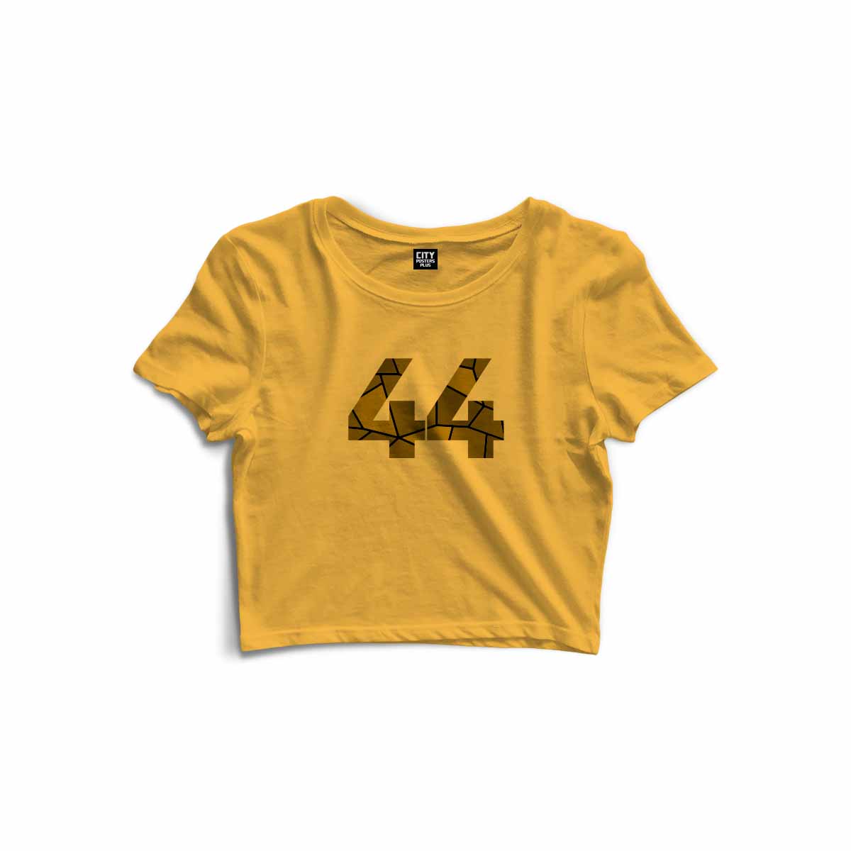 44 Number Women Crop Top (Golden Yellow)