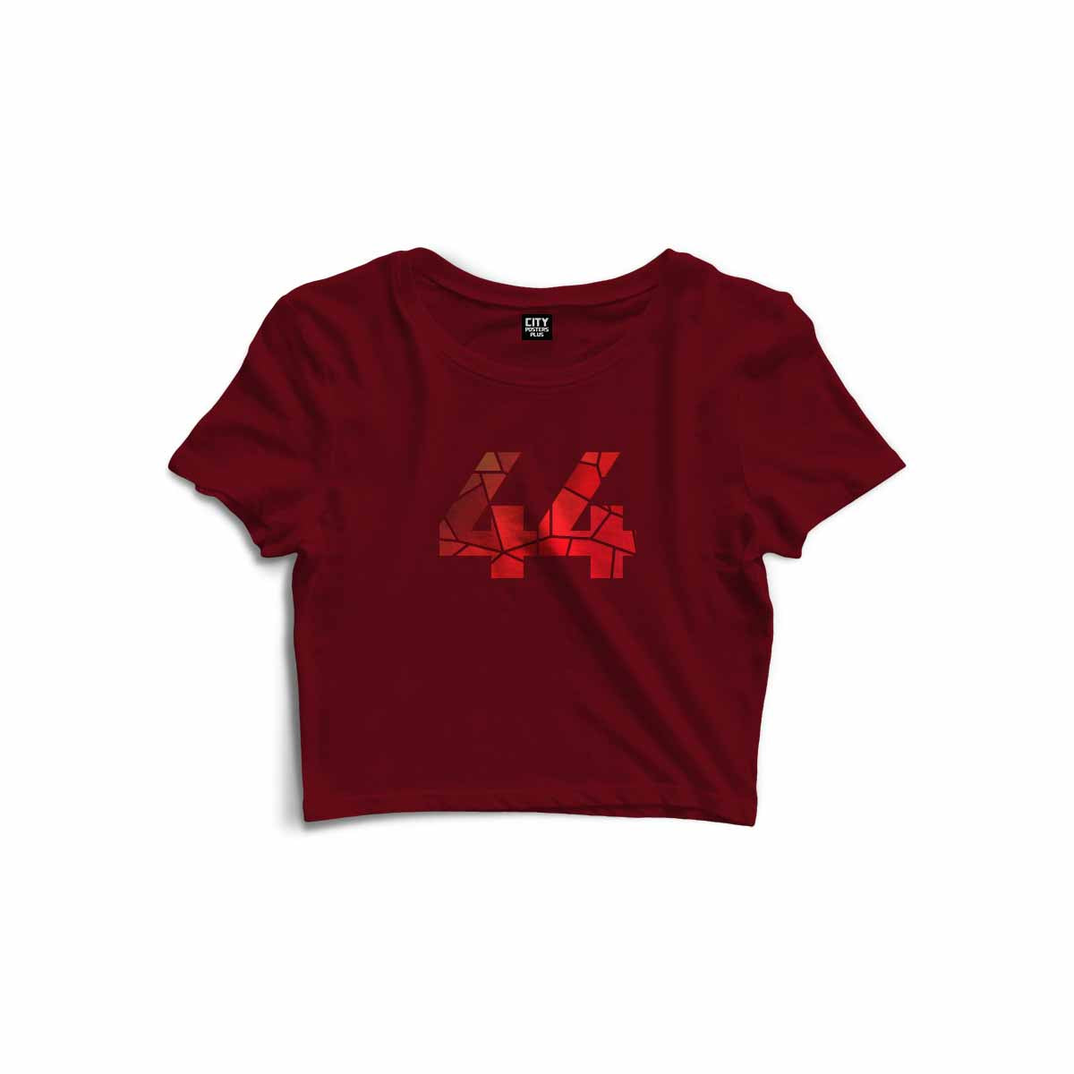 44 Number Women Crop Top (Maroon)