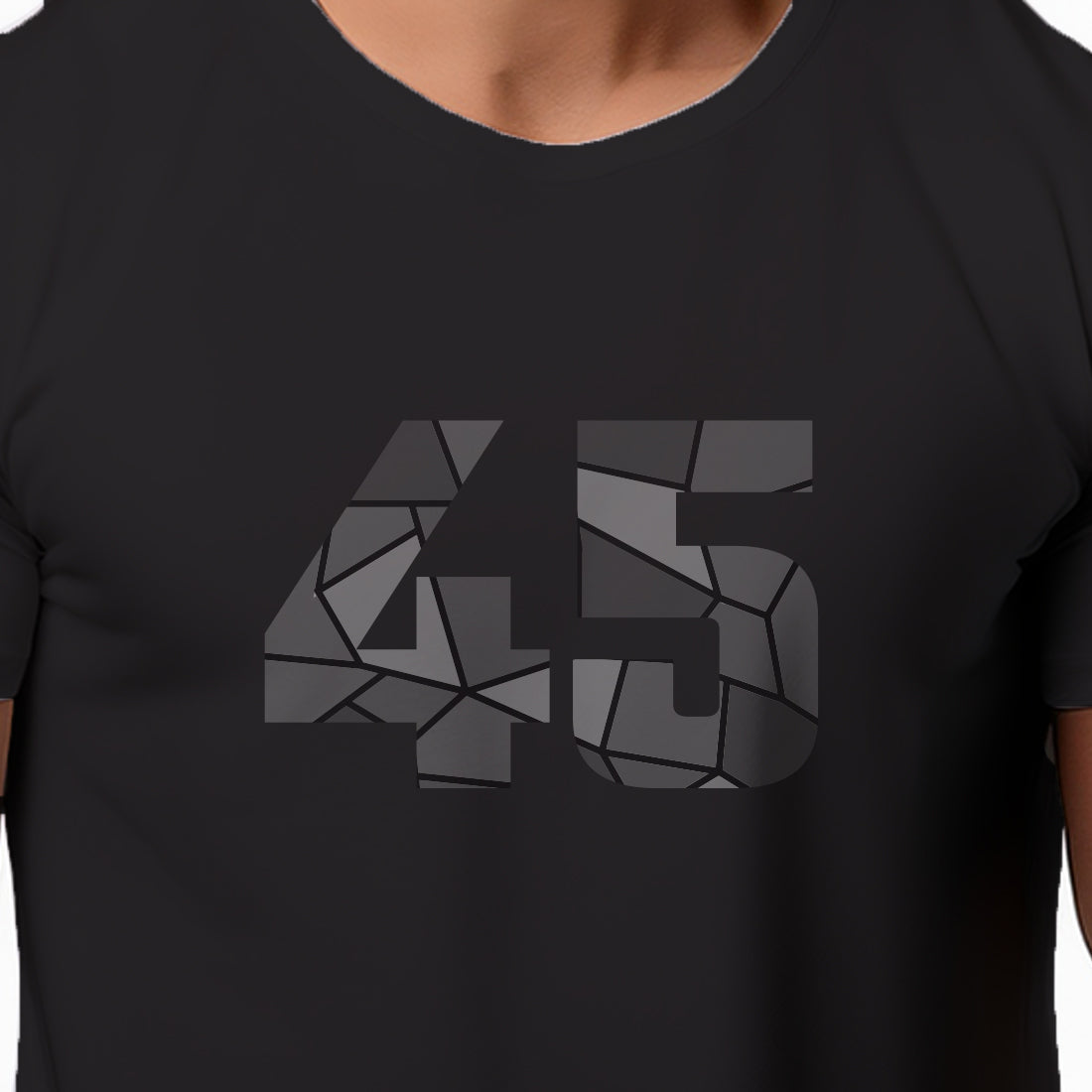 45 Number Men Unisex T-Shirt | Custom Number Graphic Tee (Black)