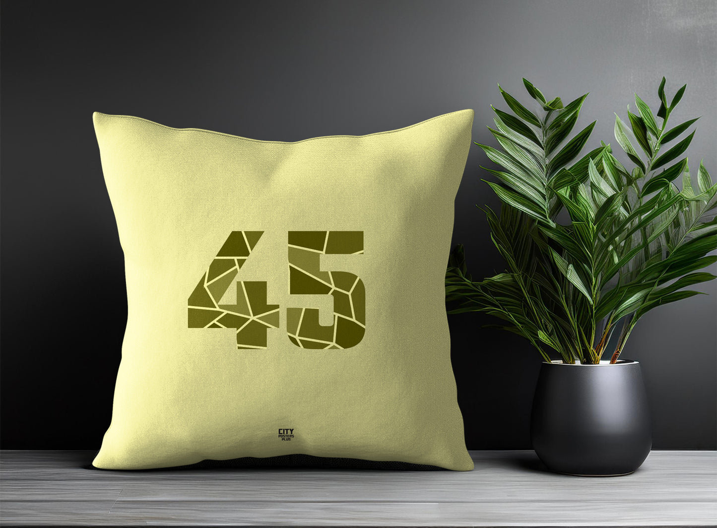 45 Number Pillow Case (Butter Yellow)